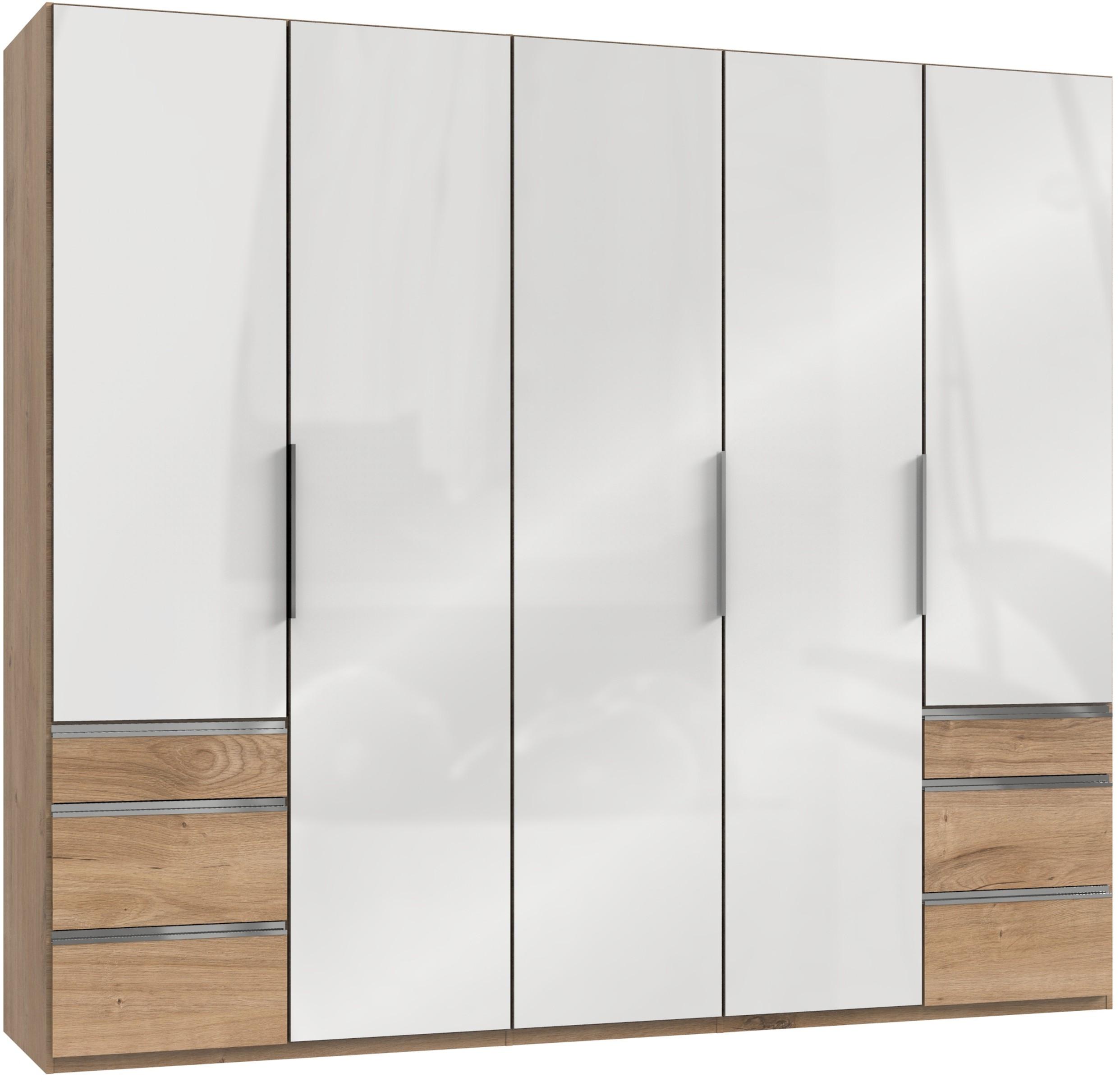 Drehtürenschrank 250cm Level, Weiß/eiche Dekor - Eichefarben/Weiß, MODERN, Glas/Holzwerkstoff (250/216/58cm) - MID.YOU