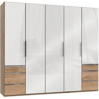 Drehtürenschrank 250cm Level, Weiß/eiche Dekor - Eichefarben/Weiß, MODERN, Glas/Holzwerkstoff (250/216/58cm) - MID.YOU