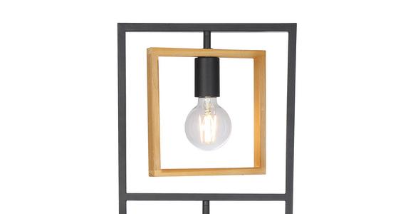 Stehlampe Holz Madeleine Schwarz/natur Mit Schalter - Schwarz, ROMANTIK / LANDHAUS, Holz/Metall (30/20/118cm) - James Wood