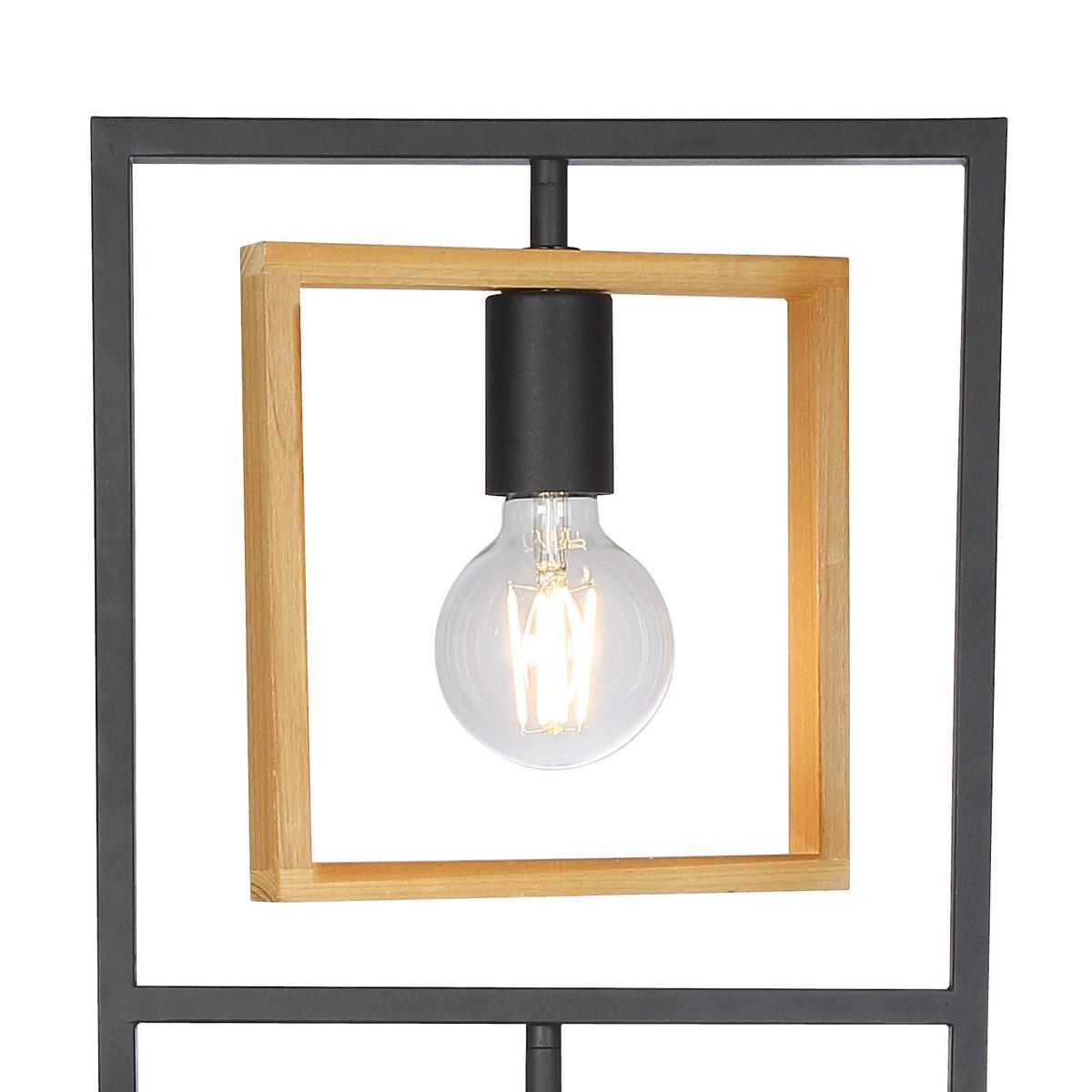 Stehlampe Holz Madeleine Schwarz/natur Mit Schalter - Schwarz, ROMANTIK / LANDHAUS, Holz/Metall (30/20/118cm) - James Wood