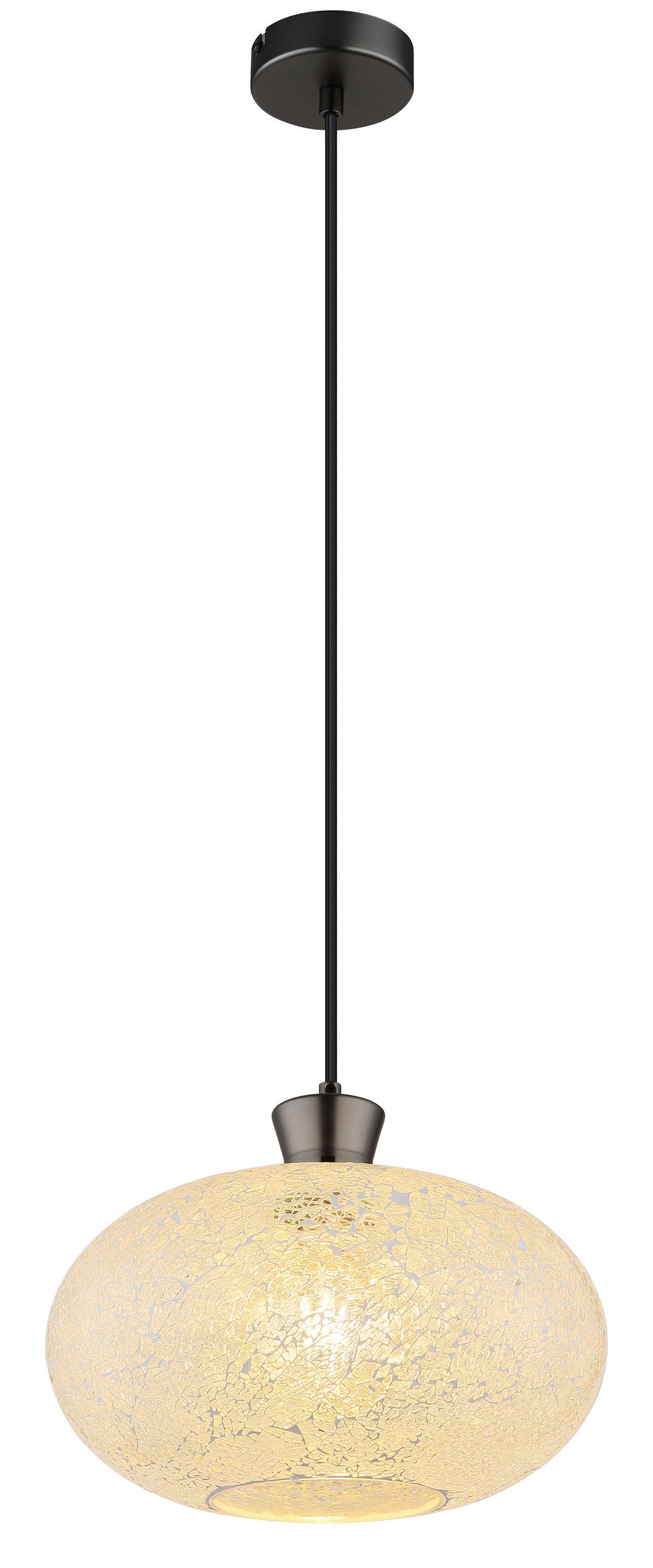 Hängeleuchte Exkl. 1xe27, 40w - Klar/Schwarzchrom, Design, Glas/Kunststoff (30/120cm) - Globo