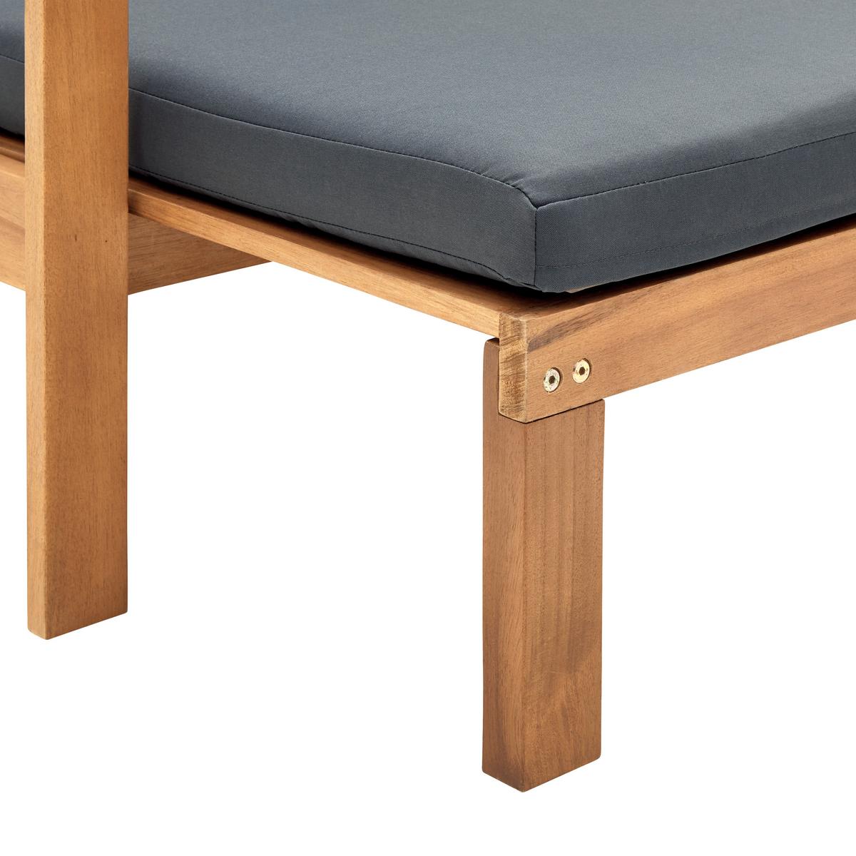 Záhradní pohovka PIA - tmavě šedá, Moderní, dřevo/textil (130/75/80-130cm) - Bessagi Garden