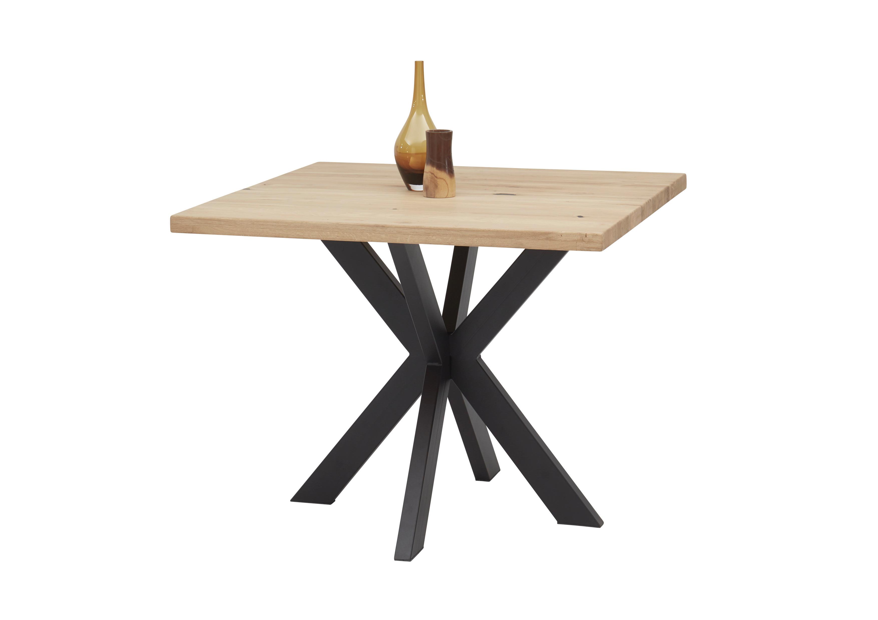 Esstisch Micky - Eichefarben/Schwarz, KONVENTIONELL, Holz/Metall (100/100/76cm) - MID.YOU