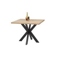 Esstisch Micky - Eichefarben/Schwarz, KONVENTIONELL, Holz/Metall (100/100/76cm) - MID.YOU