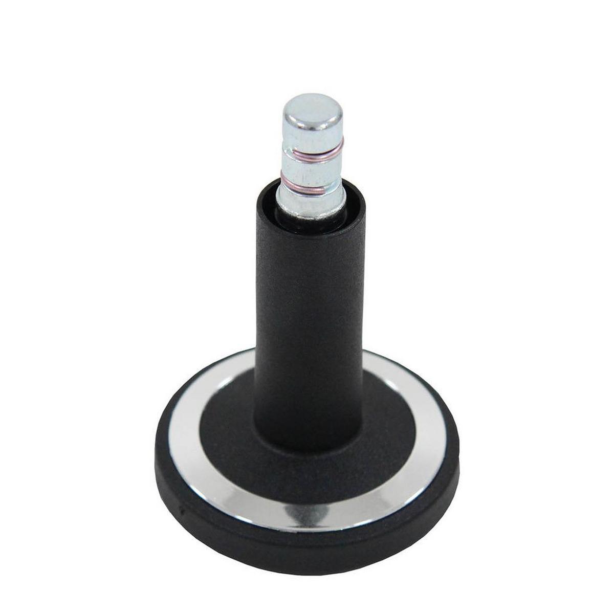 Bürostuhlgleiter Stato-m Schwarz Ø 6 Cm 5er-Set - Chromfarben/Schwarz, Basics, Kunststoff/Metall (6/6,9/6cm) - MID.YOU