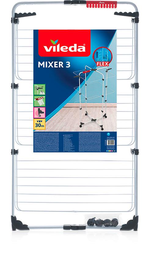 Vertikálny sušiak na bielizeň MIXER 3 - biela, Basics, kov (5/127,5/71cm) - Vileda