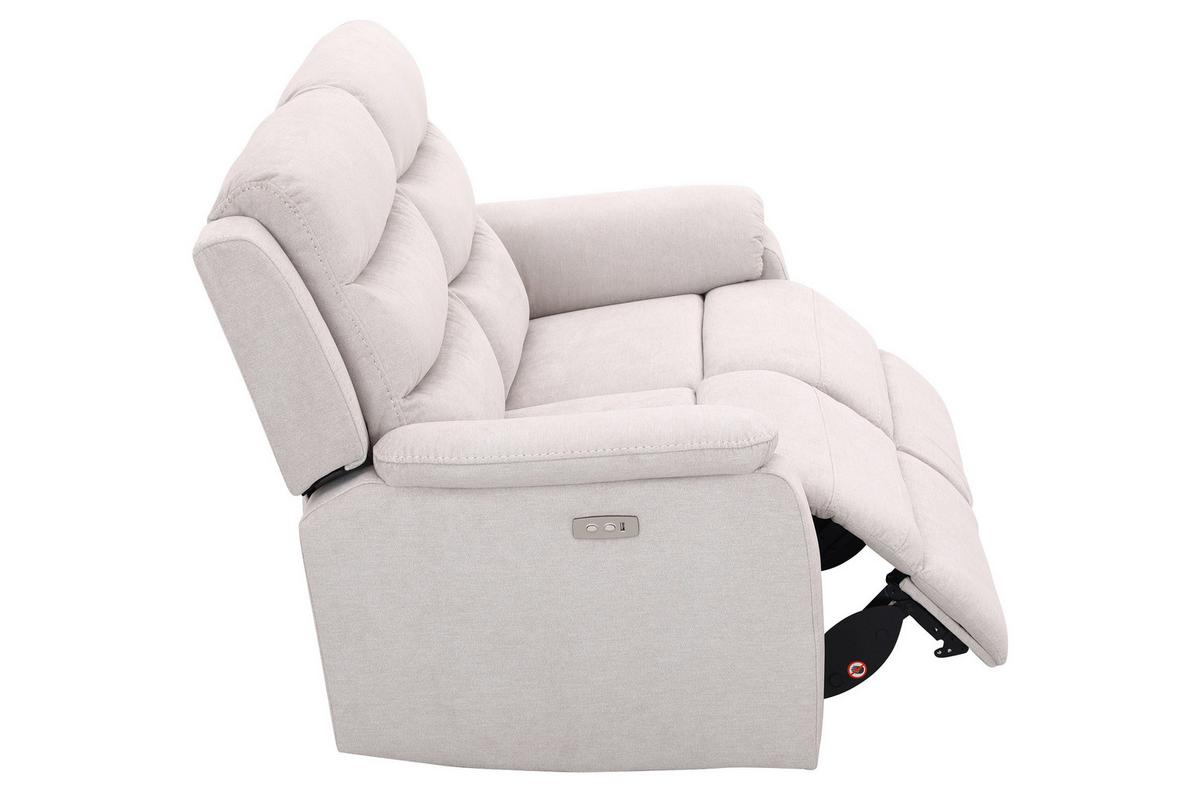 Dvojmiestna relaxačná pohovka, MANCHESTER, béžová - čierna/béžová, Konventionell, textil/plast (153/102/93cm) - Based