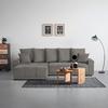Rohová sedačka ALATRI, oboustr.,tmavě šedá,s polštáři - černá/zelená, Moderní, textil/plast (289/90/176cm) - Based