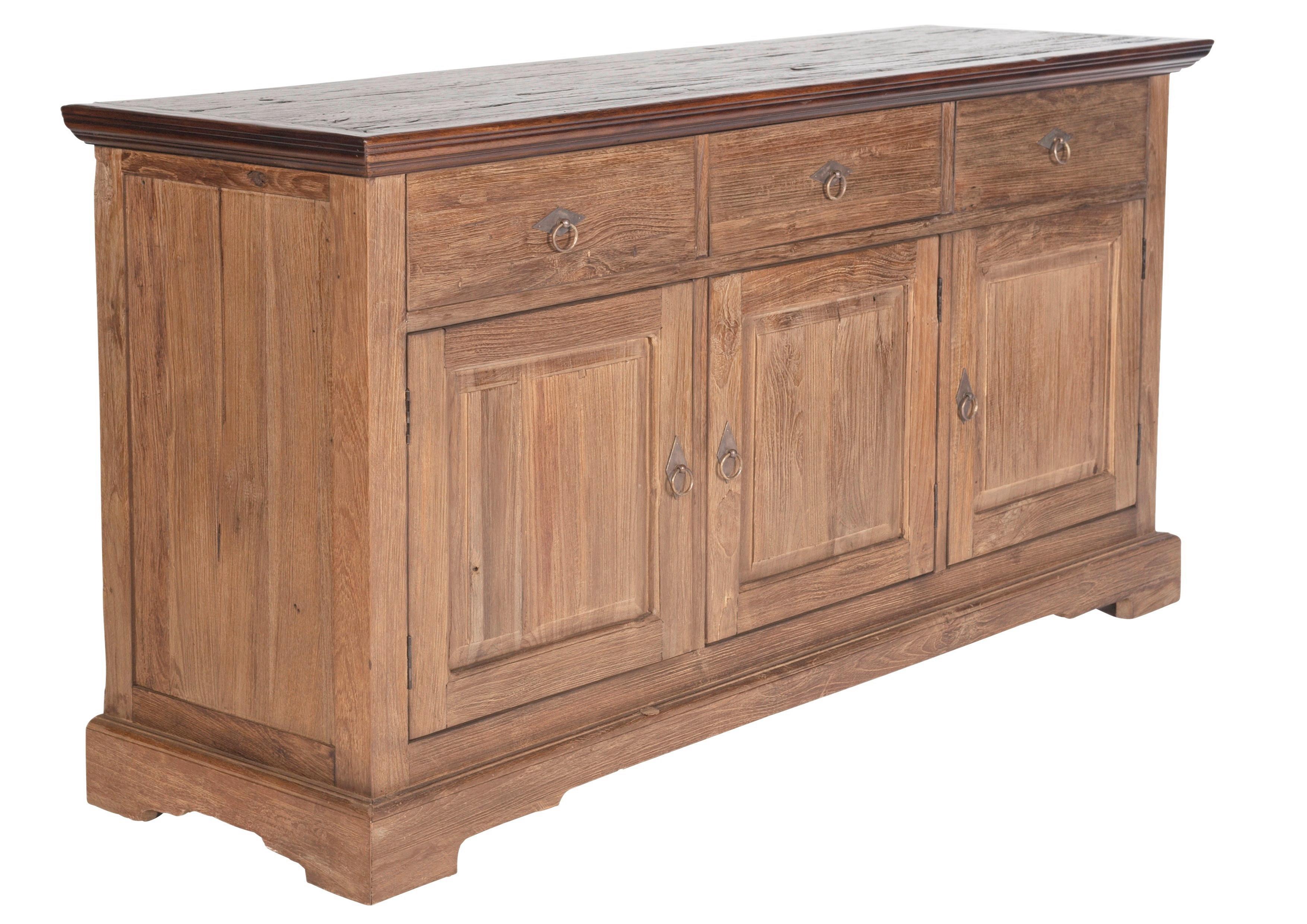 Sideboard Teakholz B: 148cm - Braun/Naturfarben, Design, Holz (148/83,50/44cm) - MID.YOU