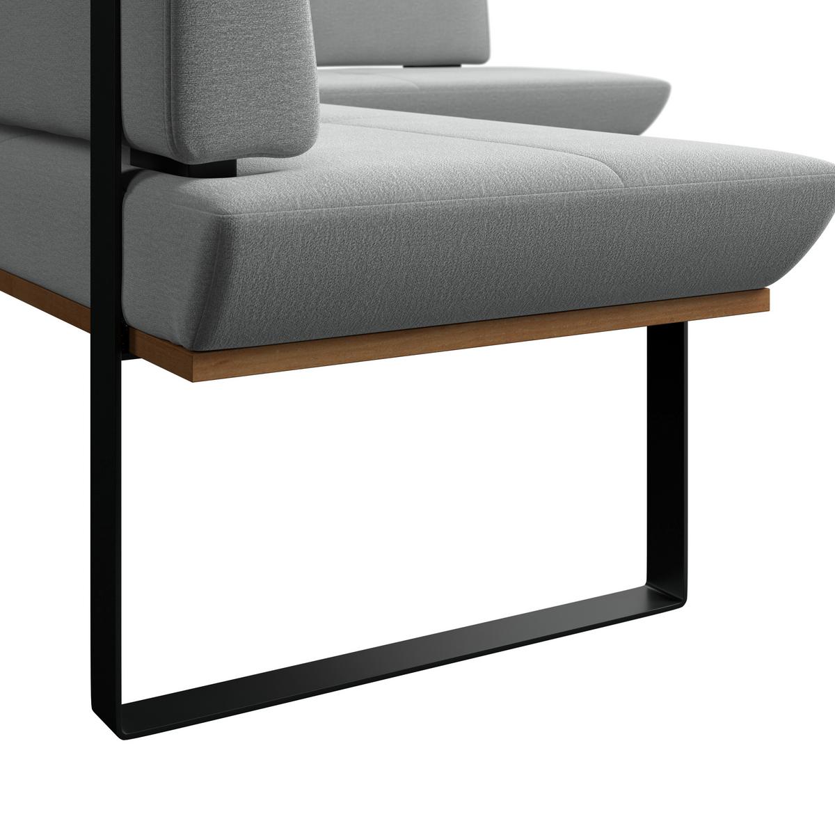 Eckbank Tristan Webstoff hellgrau, S:245x175cm - Hellgrau/Schwarz, MODERN, Holz/Textil (245/175cm) - James Wood