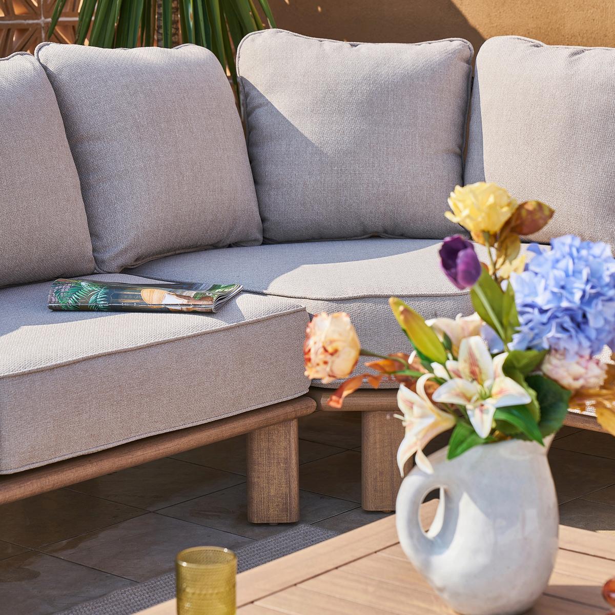 Dining-Loungeset Avery Beige - Eichefarben/Braun, Basics, Metall (290/290/68cm) - Ambia Garden