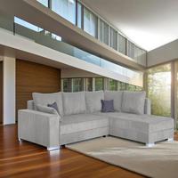 Ecksofa Lars Taupe S: 260x218 cm - Taupe/Chromfarben, Design, Holzwerkstoff/Textil (260/218cm) - P & B