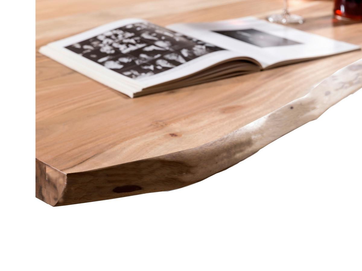 ESSTISCH Naturfarben/Schwarz L: 200cm - Schwarz/Naturfarben, MODERN, Holz/Metall (200/100/78cm) - MID.YOU
