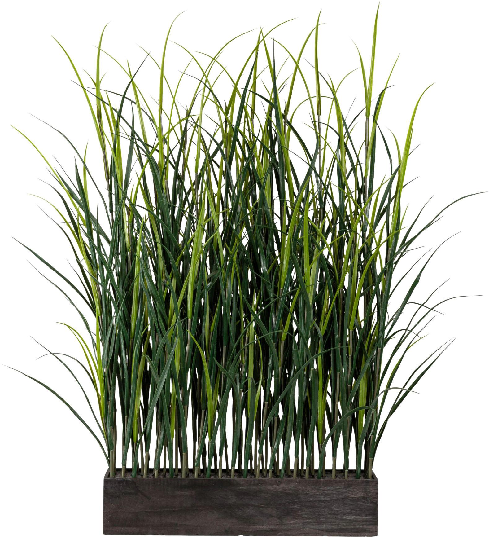 Kunstpflanze Gräser Braun/Grün, 120 cm - Braun/Grün, Design, Holz/Kunststoff (120cm) - P & B