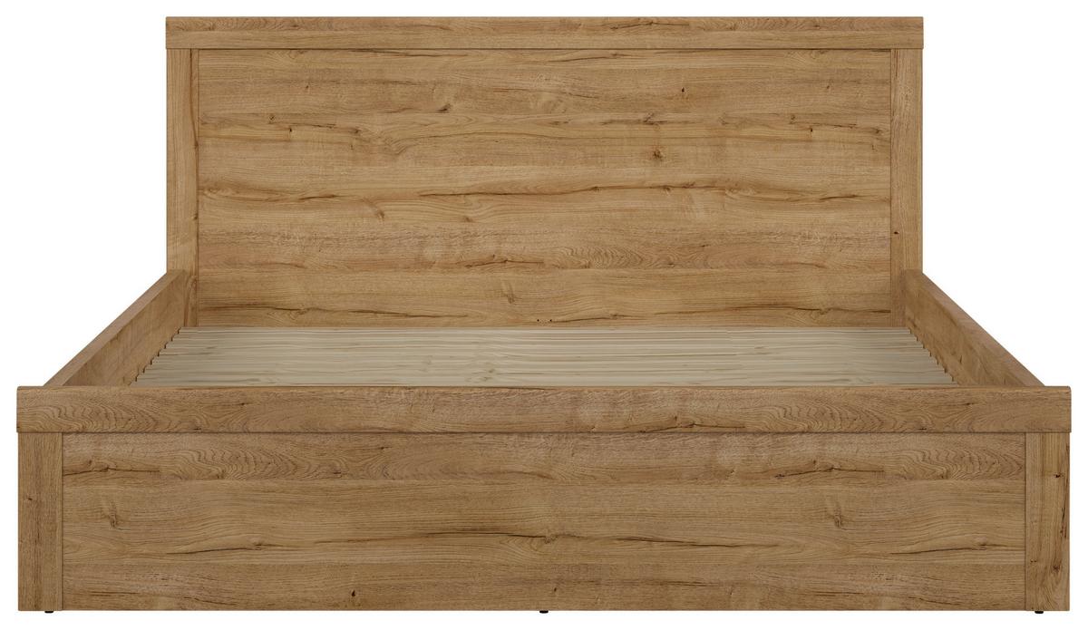 Holzbett 180x200 Cm Holten Eiche Dekor - Eichefarben/Schwarz, MODERN, Holzwerkstoff (180/200cm) - MID.YOU