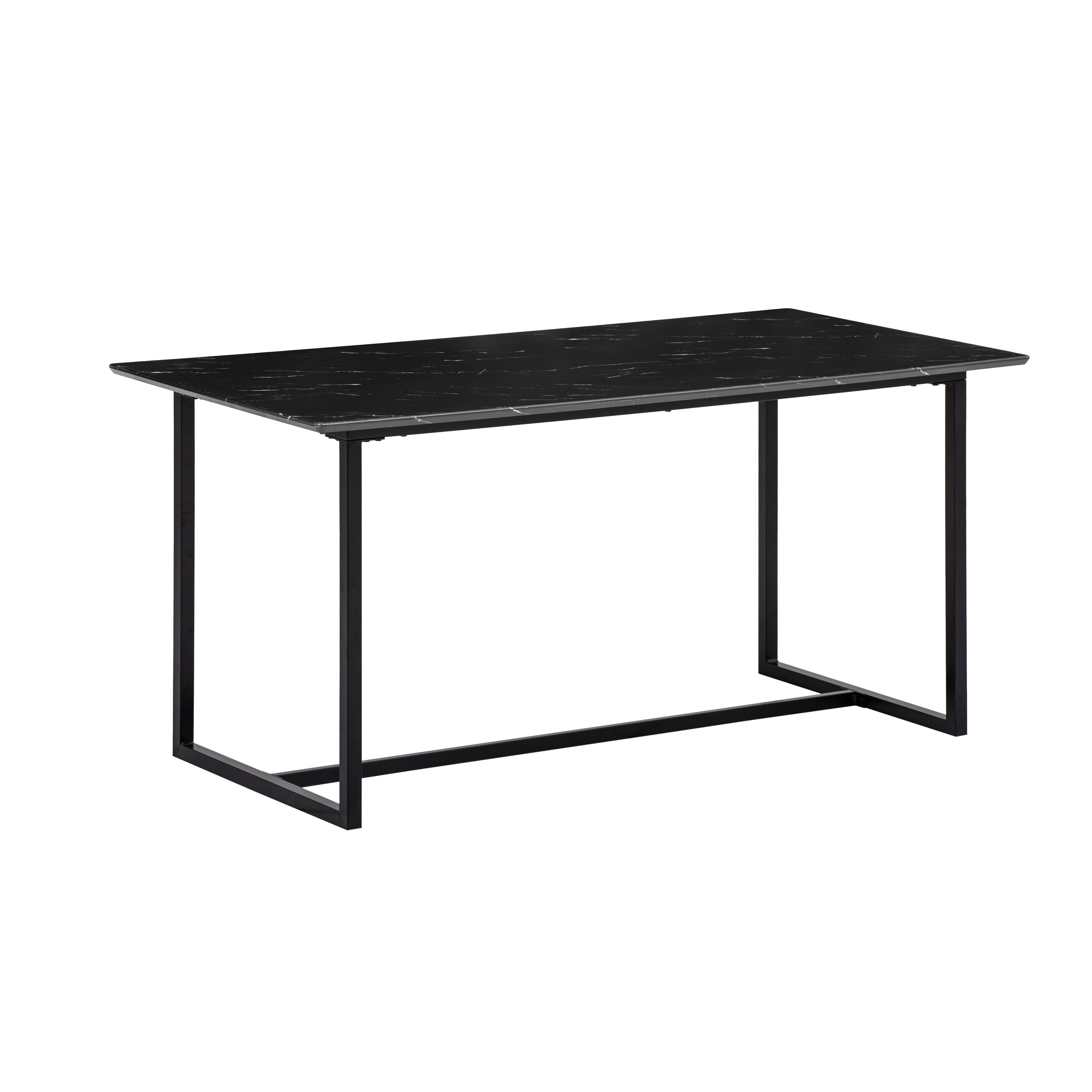 ESSTISCH Schwarz L: 200 cm - Schwarz, Design, Holzwerkstoff/Metall (200/90/76cm) - MID.YOU
