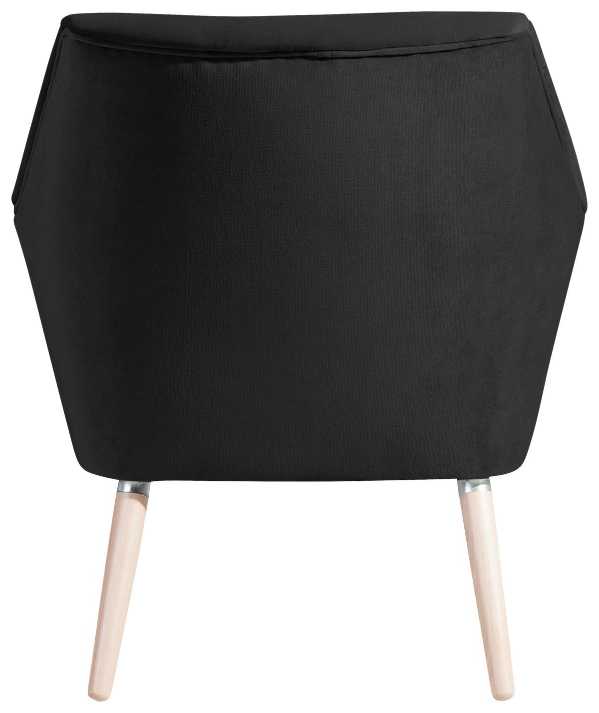 Polstersessel Mit Armlehnen Alegro Samt Schwarz - Buchefarben/Schwarz, Design, Textil (67/81/71cm) - Max Winzer