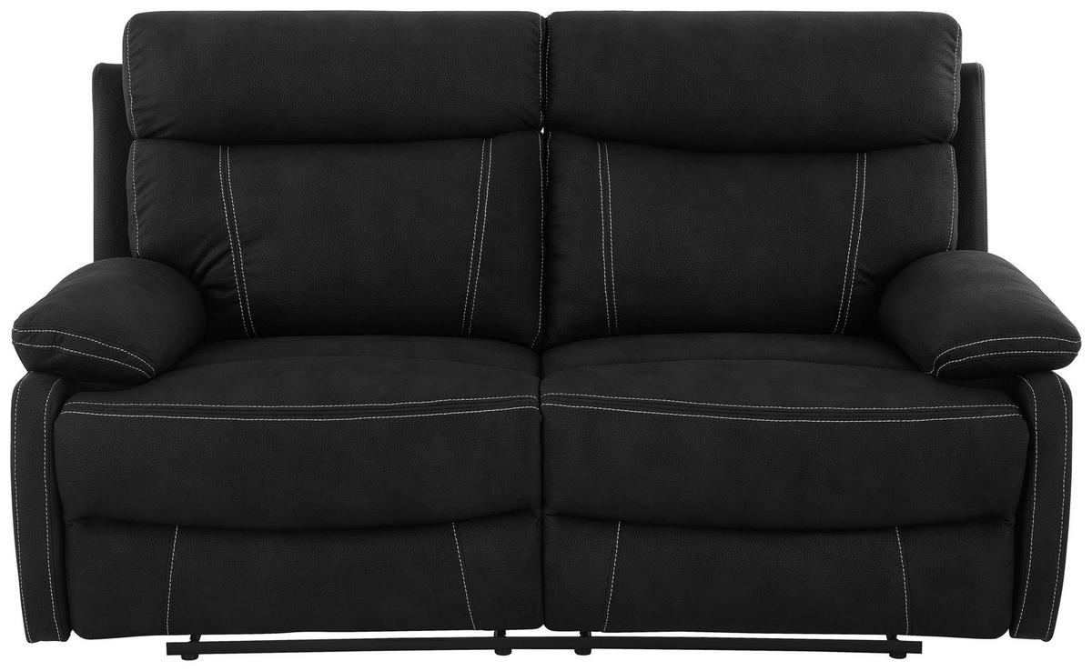 Dvojmiestna pohovka EMBER, čierna, s relaxačnou funkciou - čierna, Basics, kov/drevo (178/103/96cm) - Livetastic