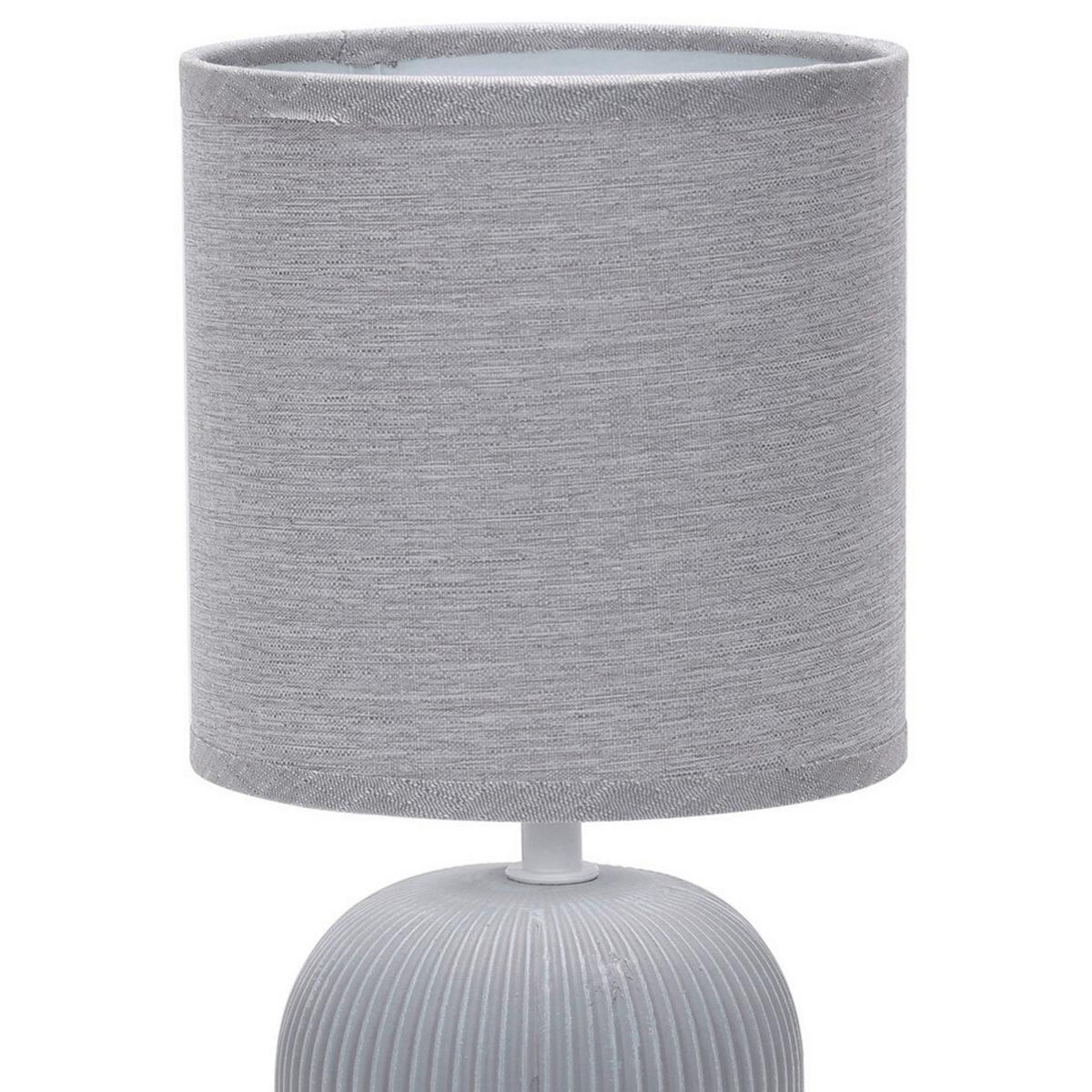 Tischleuchte Grau D: 15 Cm 6w - Grau, Design, Keramik/Textil (15/28cm)