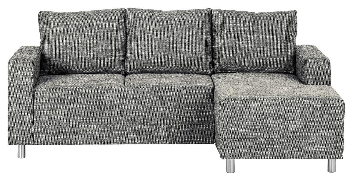 Ecksofa Grenwood Grau S: 200x144 cm - Chromfarben/Grau, Design, Textil (200/144cm) - MID.YOU