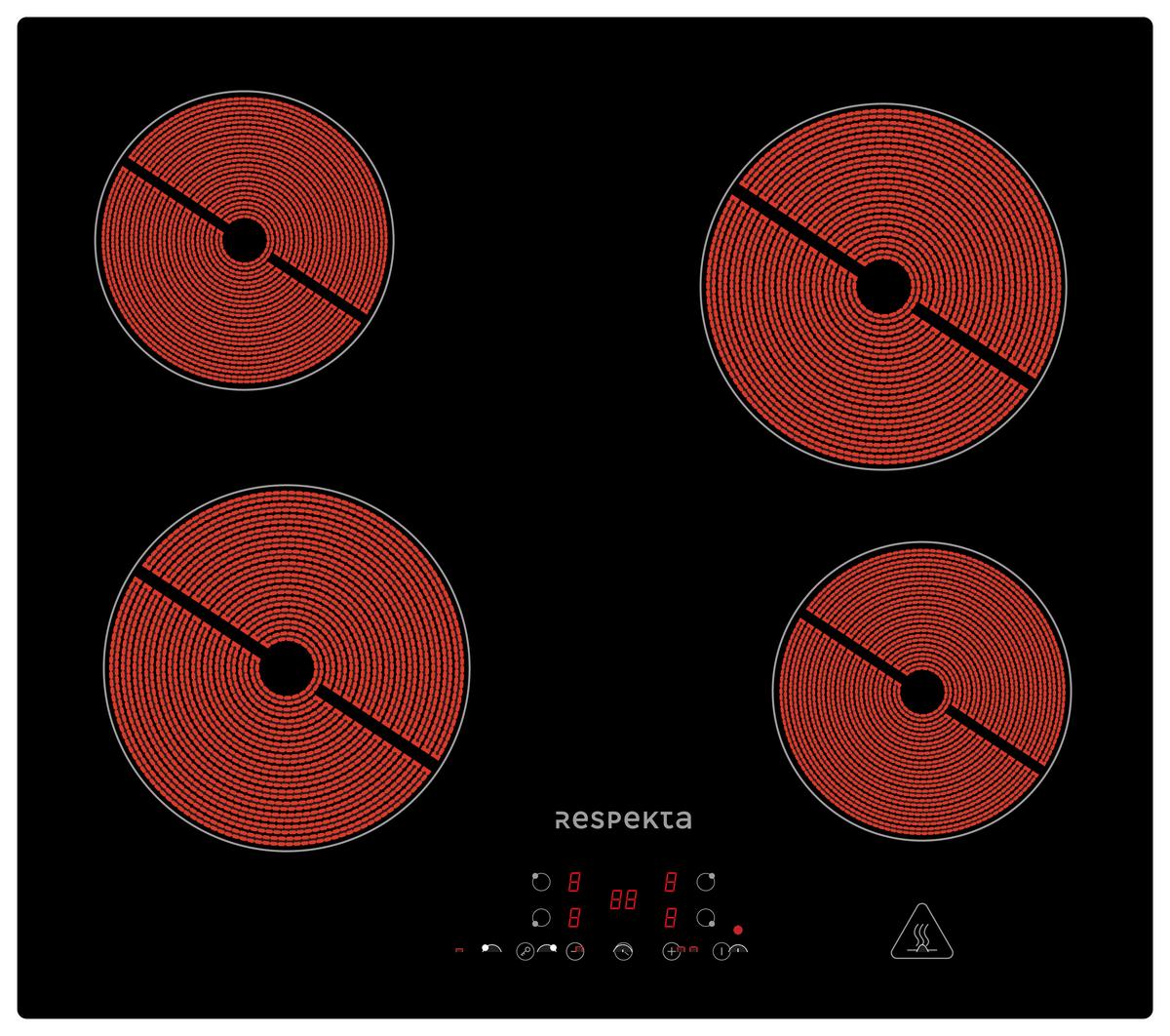 Einbauherd-set B: 59,5 Cm Elektro-Glaskeramik/ Autark - Schwarz, Trend, Glas/Metall (59,5/59,5/56,5cm) - Respekta