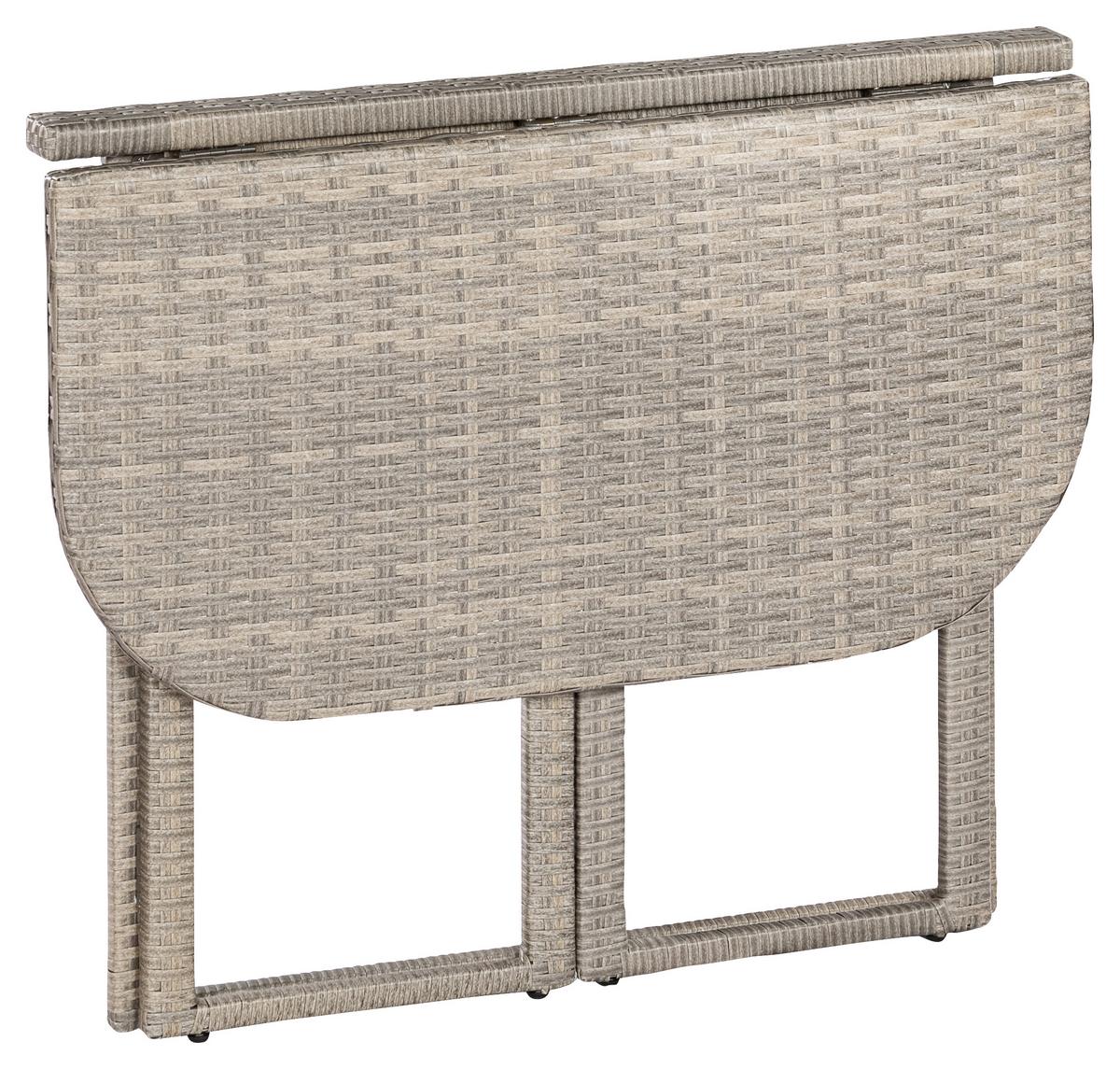 Gartentisch Klappbar Metall/Kunststoff L: 90 cm - Naturfarben, KONVENTIONELL, Kunststoff/Metall (90/50/75cm) - Gardenson