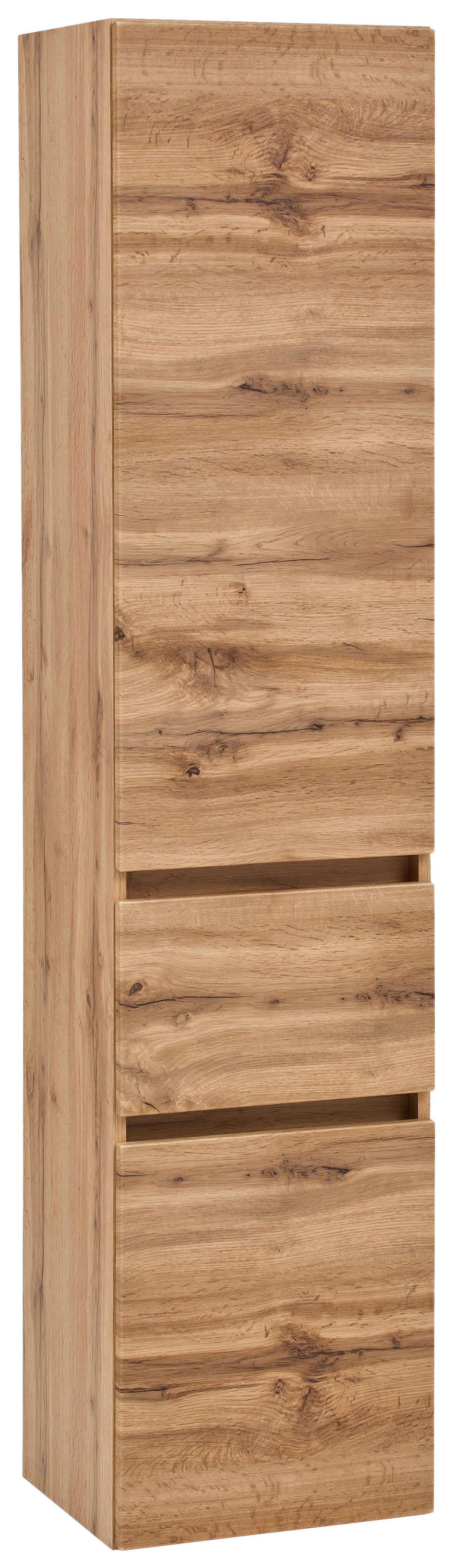 Hochschrank Pienza B: 40 cm Eiche Wotan Dekor - Silberfarben/Eiche Wotan, MODERN, Holzwerkstoff (40/180/35cm) - Held