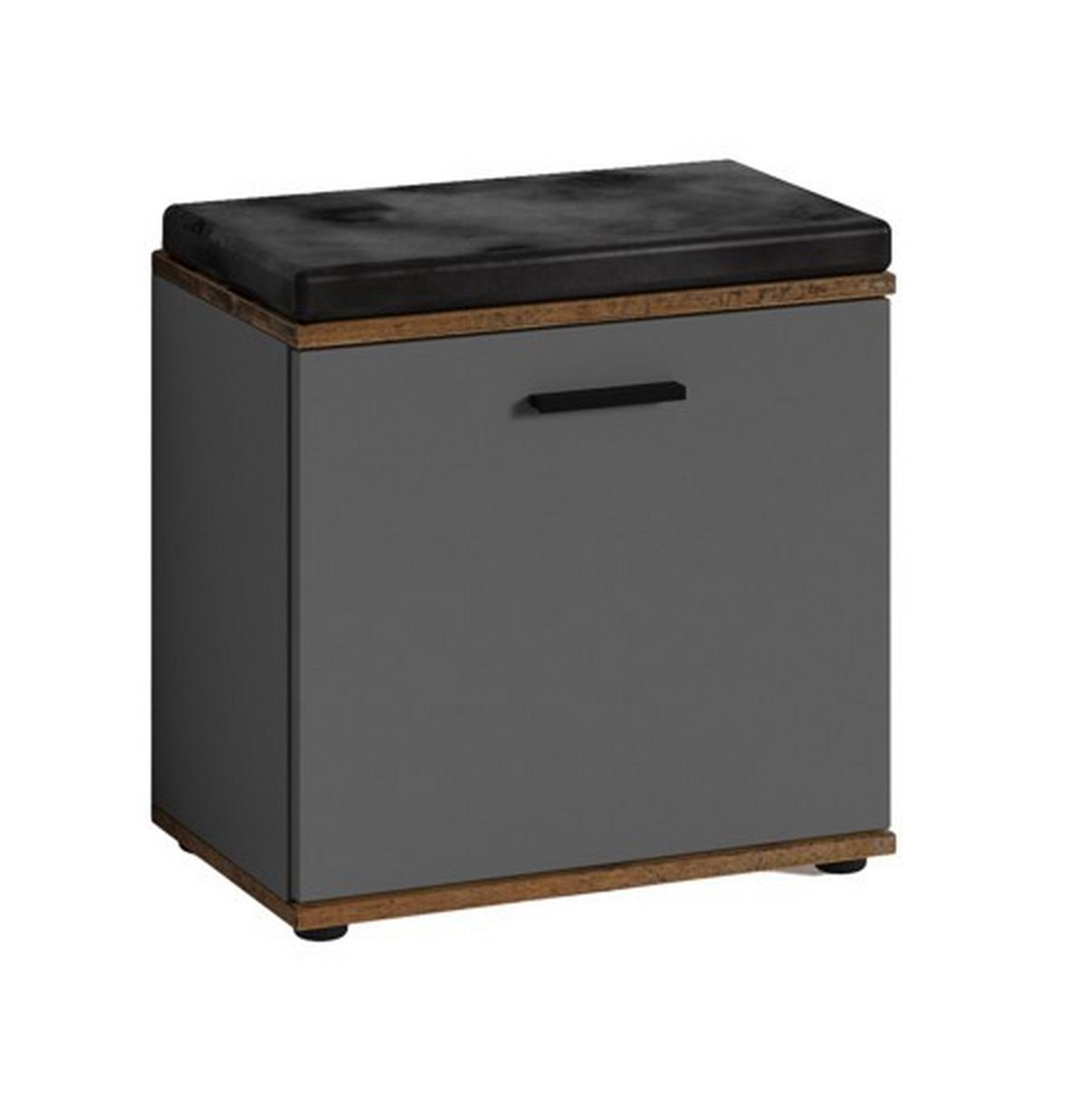 Garderobe Jakob 4-Teilig Anthrazit/Alteiche B: 49 cm - Alteiche/Anthrazit, Design, Holzwerkstoff (49/196/30cm) - MID.YOU