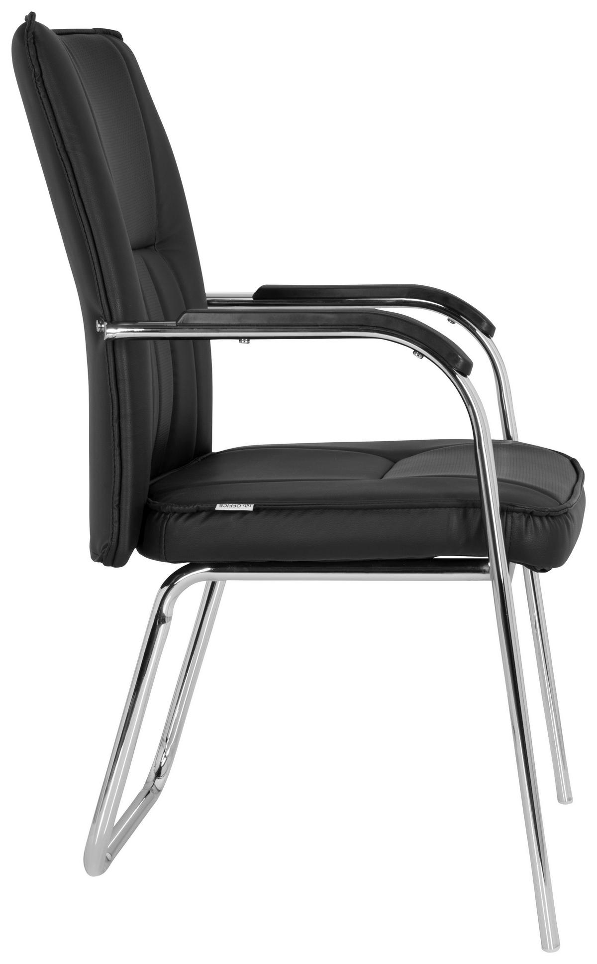 Besucherstuhl Banda V Schwarz - Chromfarben/Schwarz, MODERN, Textil/Metall (55/94/44cm) - MID.YOU