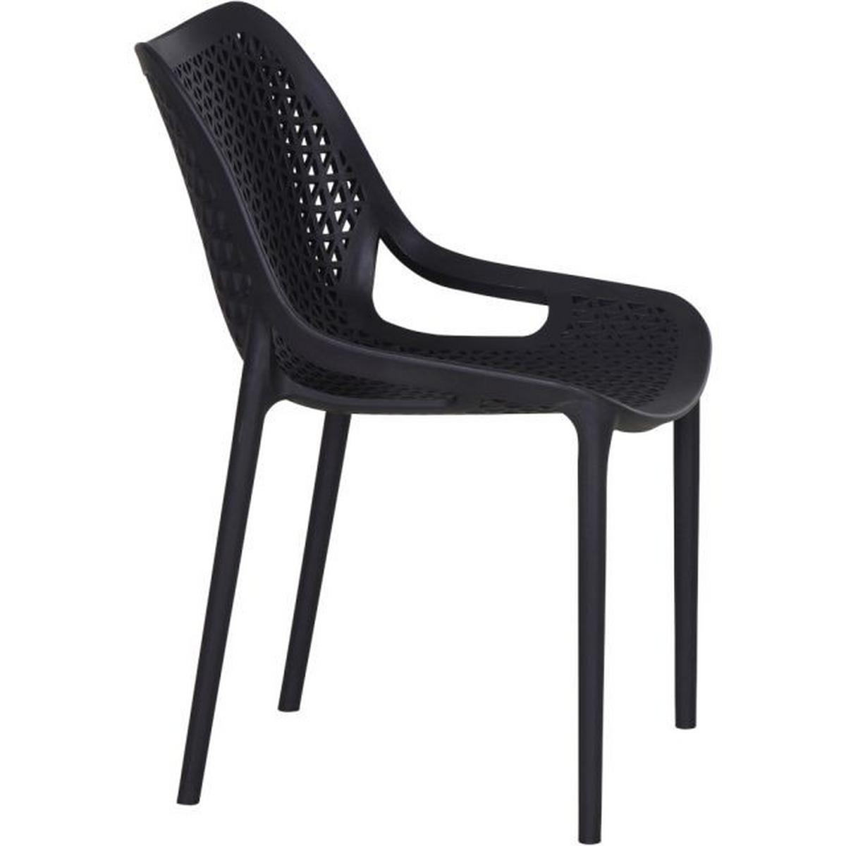 Gartenstuhl-set 4er Pkg. Anthrazit - Anthrazit, Basics, Kunststoff (60/81/50cm) - Siena Garden