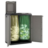 Müllsackständer E-Com Split Basic für 2 Säcke mit Je 110l - Schwarz/Grau, Design, Kunststoff (68/85/39cm) - Keter
