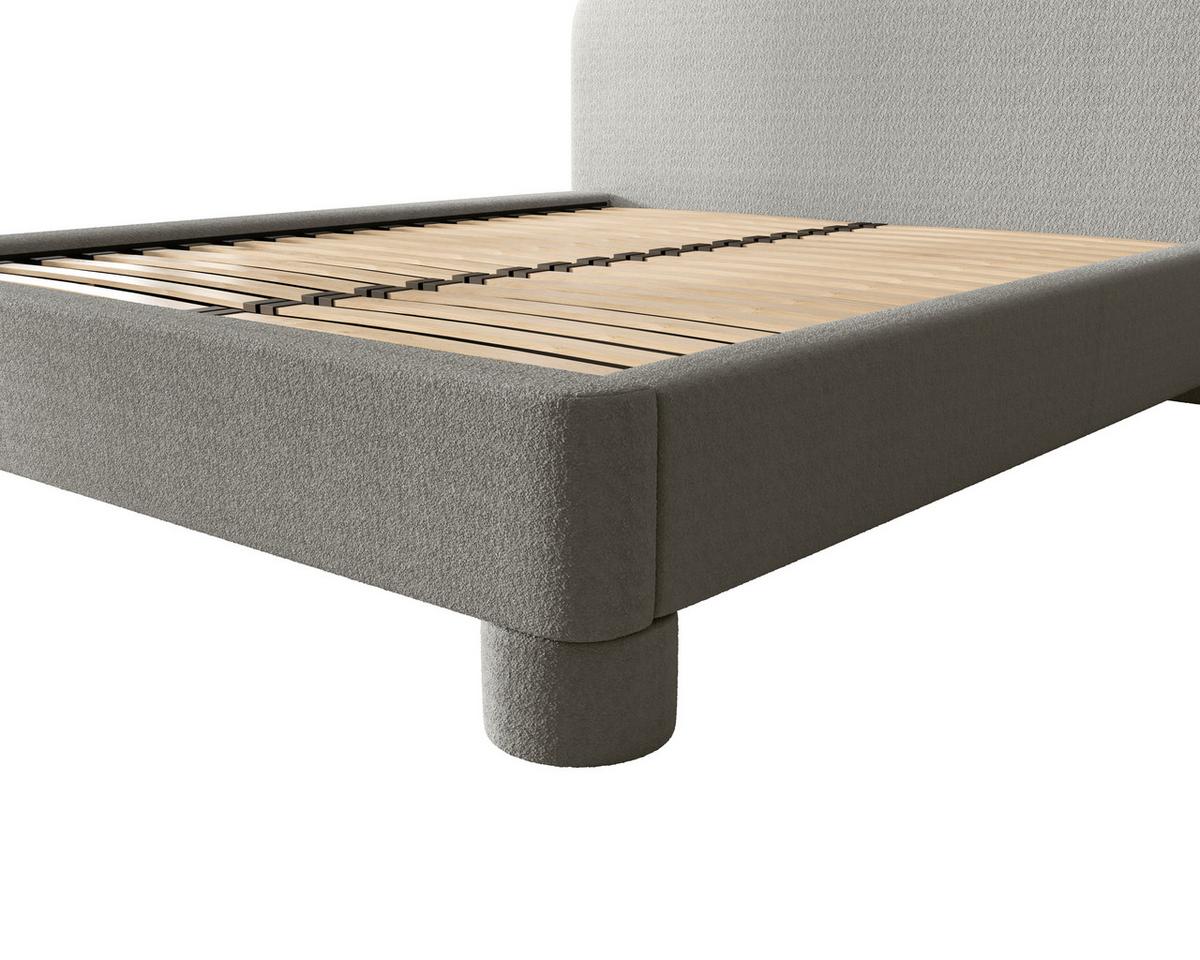 Polster Bett Bill 120 Creme LF: 120x200 cm - Schwarz/Grau, MODERN, Textil/Metall (140/200cm) - MID.YOU