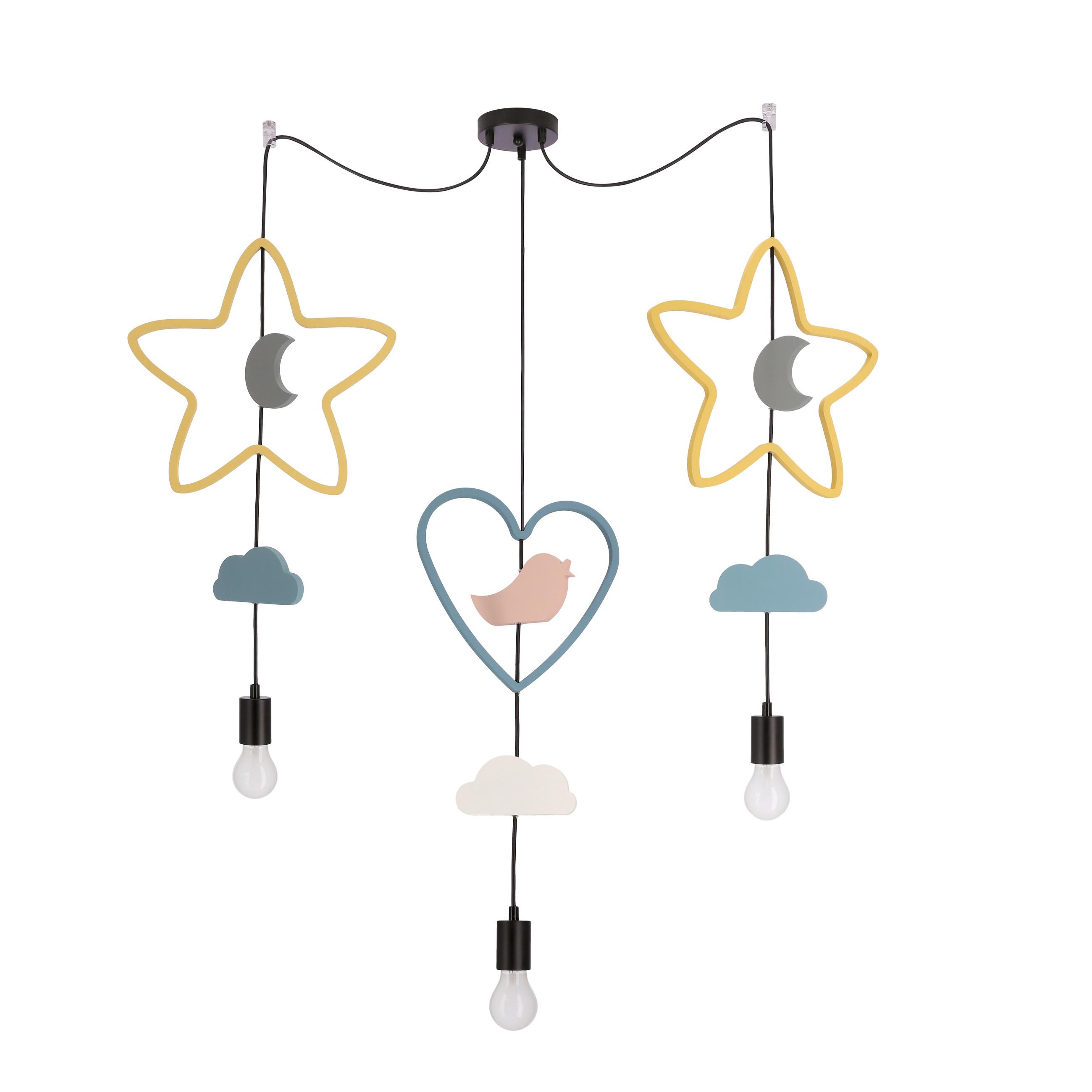 Kinderhängeleuchte 33-27528 Trio Shs - Multicolor, Basics, Holzwerkstoff/Metall (100/36/100cm)