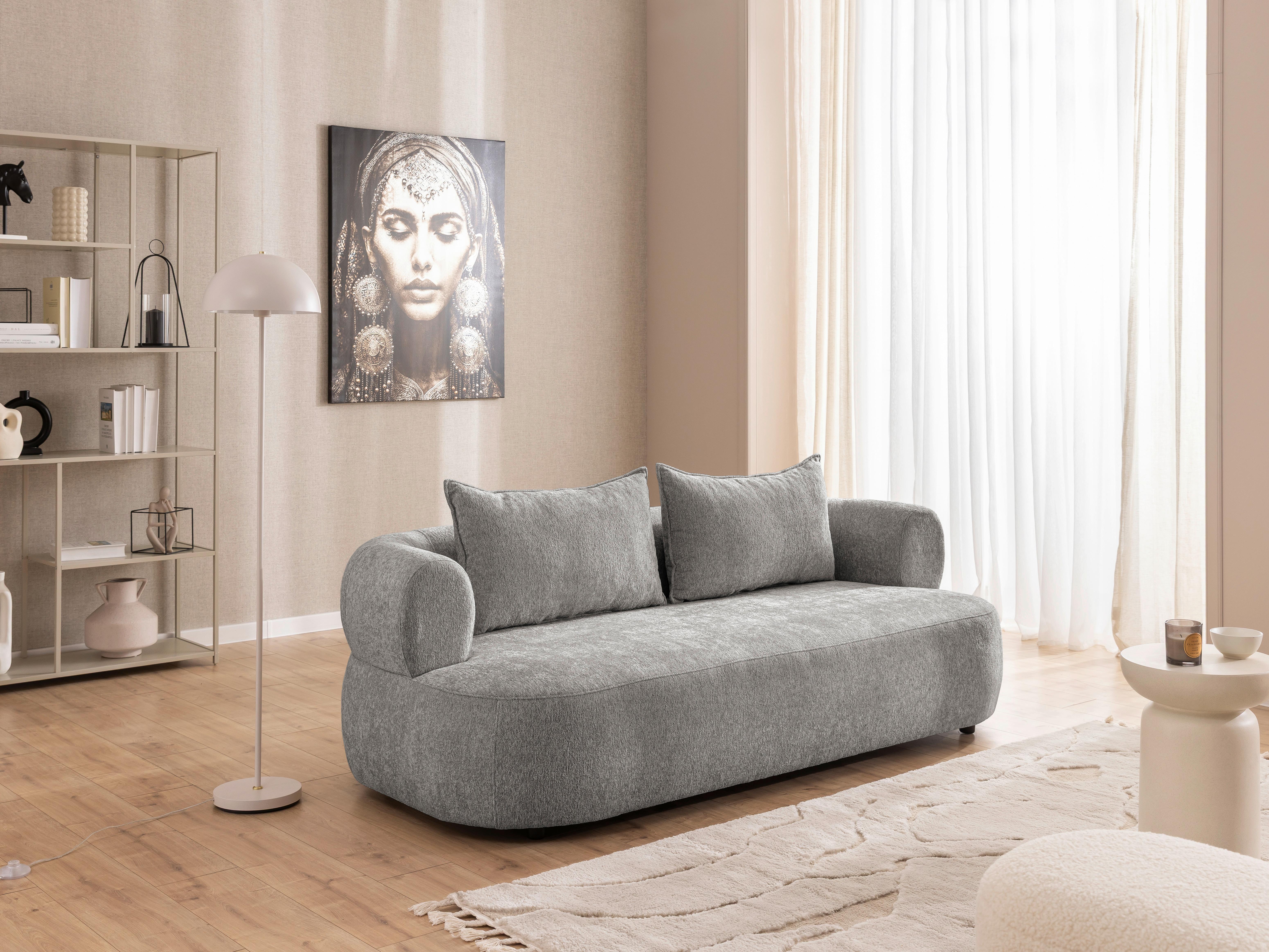 3-sitzer-sofa Ferro Grau B: 200 Cm - Schwarz/Grau, Design, Textil (200/76/96cm) - Livetastic