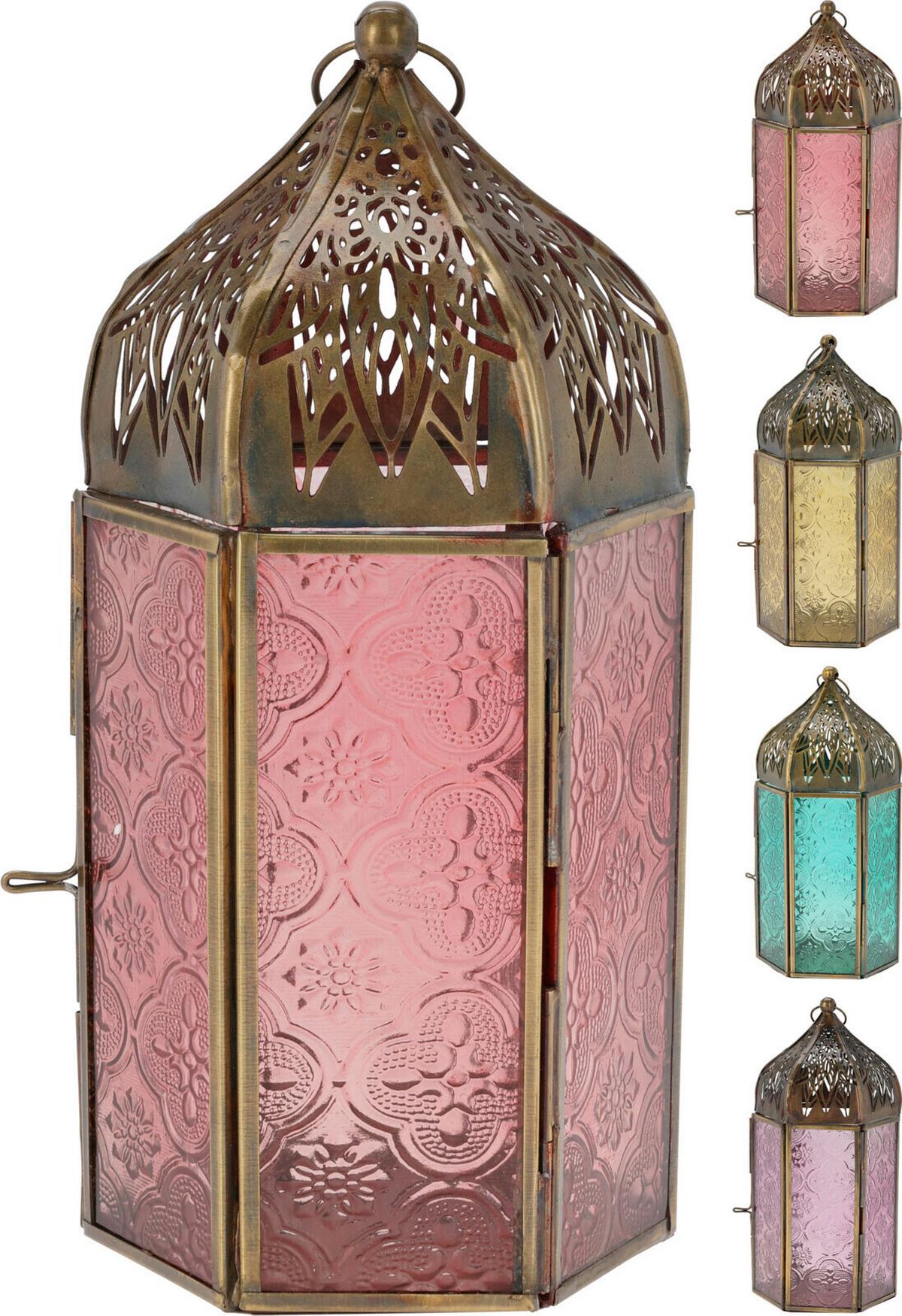 Laterne Dekolaterne - Pink/Rot, Basics, Metall (10/9/20cm)