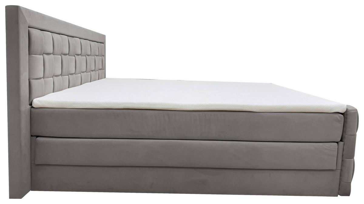 Boxspringbett Grenada Graphitfarben Lf: 160x200 cm - Graphitfarben, MODERN, Textil (160/200cm) - Livetastic