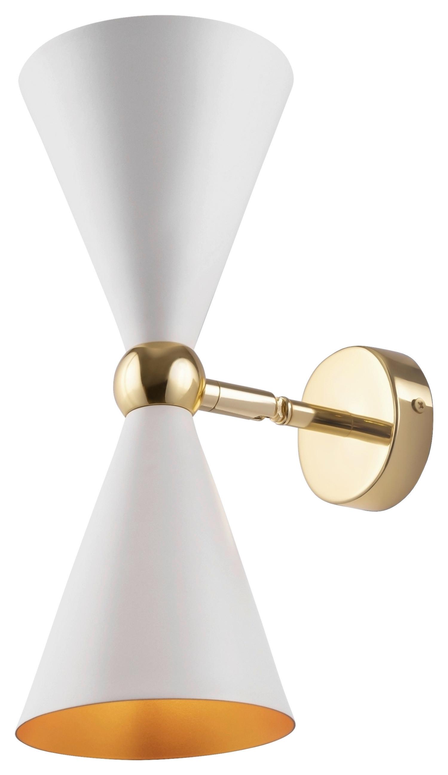 Wandleuchte Vesper - Goldfarben/Weiß, Basics, Metall (18/32/32cm) - MAYTONI