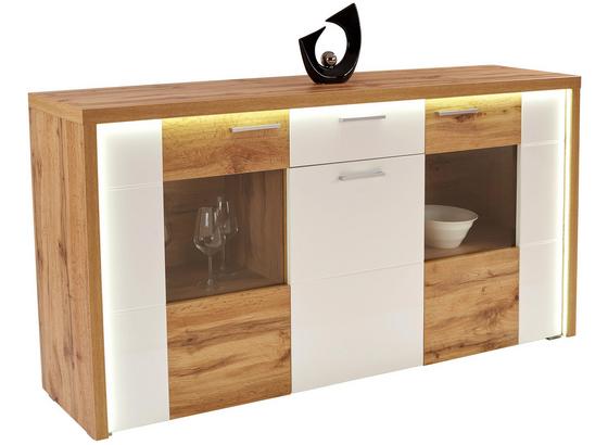 KOMODA SIDEBOARD ELEGANZA - farby dubu/biela, Moderný, kompozitné drevo/sklo (179,9/87.3/38cm) KOMODA SIDEBOARD ELEGANZA - farby dubu/biela, Moderný, kompozitné drevo/sklo (179,9/87.3/38cm)