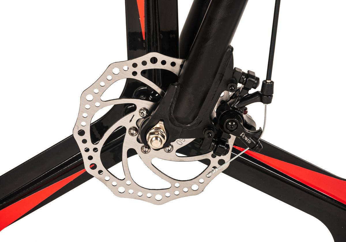 Mountainbike, Schwarz/Rot 26 Zoll, Rahmen 46 cm - Schwarz, Basics, Metall (25/140/60cm)