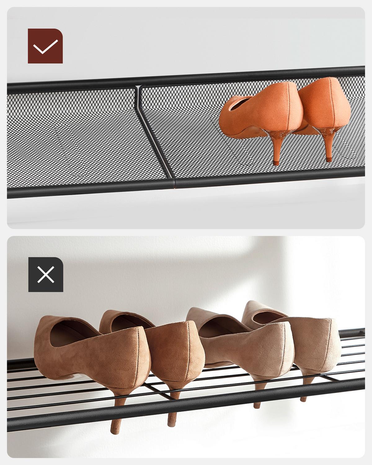 Regál na topánky hnedá, čierna - hnedá/čierna, Trend, kov/kompozitné drevo (75/93/28cm) - Boxxx