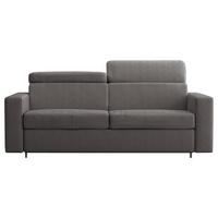 Rozkladacia pohovka BARI, sivá, menčester, s lôžkom - sivá, Basics, drevo (200/80-98/101cm)