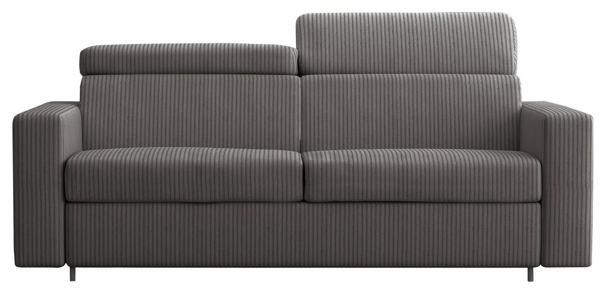 Rozkladacia pohovka BARI, sivá, menčester, s lôžkom - sivá, Basics, drevo (200/80-98/101cm)