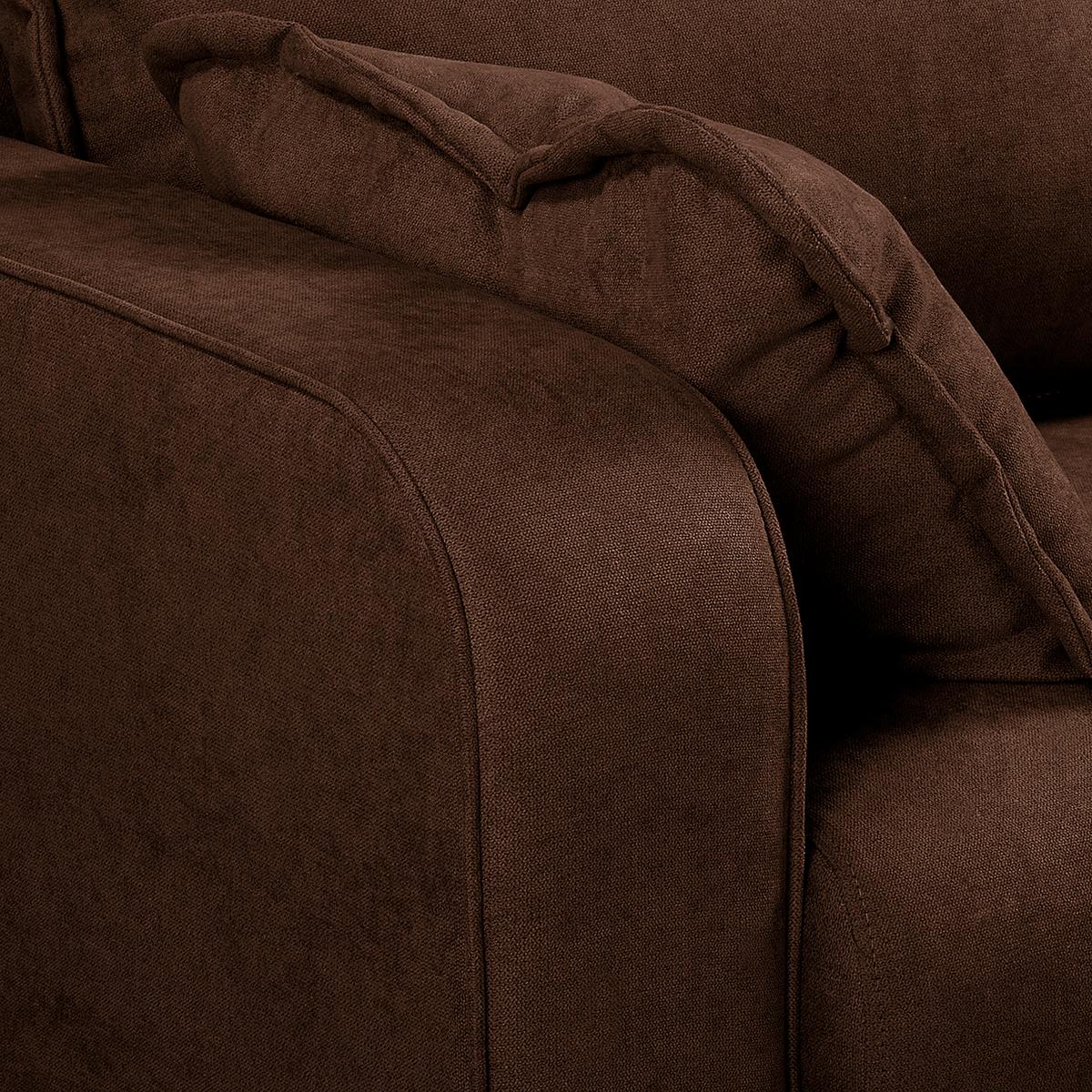 Ecksofa Beata Braun S: 230x150 cm - Wengefarben/Braun, Design, Textil (230/150cm) - Livetastic