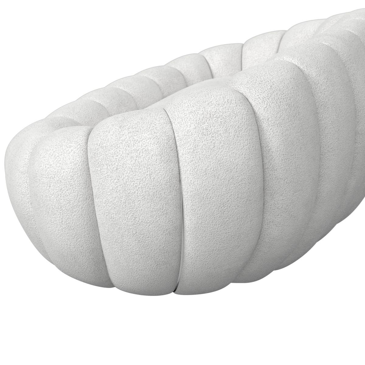 Pohovka LENA, biela ženilka, max. 280 kg - biela, Modern, drevo/textil (148/62/92cm) - Bessagi Home