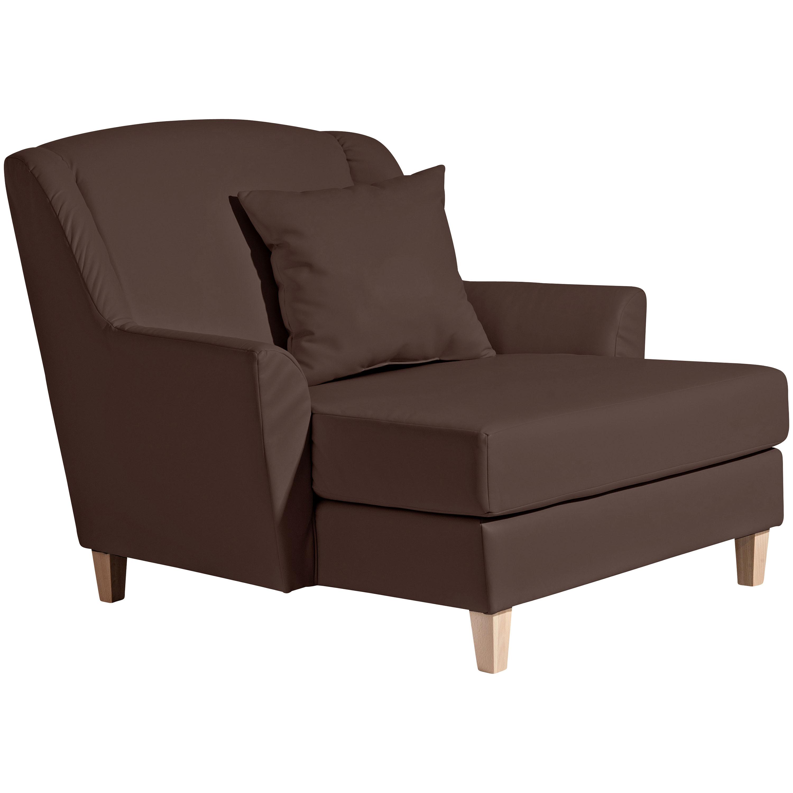 Big Sessel Mit Armlehnen Judith Lederlook Braun - Naturfarben/Braun, MODERN, Textil (136/107/142cm) - Max Winzer