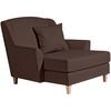 Big Sessel Mit Armlehnen Judith Lederlook Braun - Naturfarben/Braun, MODERN, Textil (136/107/142cm) - Max Winzer