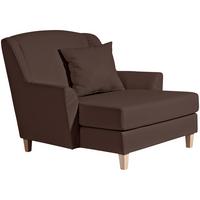 Big Sessel mit Armlehnen Judith Lederlook Braun - Naturfarben/Braun, MODERN, Textil (136/107/142cm) - Max Winzer
