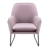 Čalouněné křeslo KEZIA, růžové - růžová/černá, Moderní, kov/textil (71/84cm) - Bessagi Home