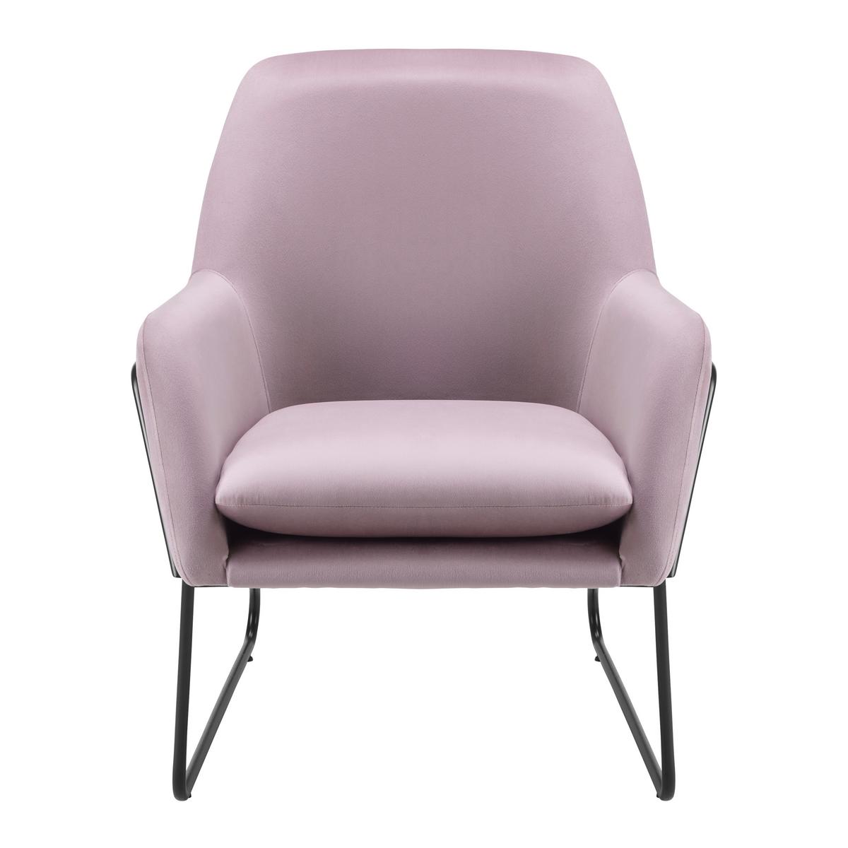 Čalouněné křeslo KEZIA, růžové - růžová/černá, Moderní, kov/textil (71/84cm) - Bessagi Home