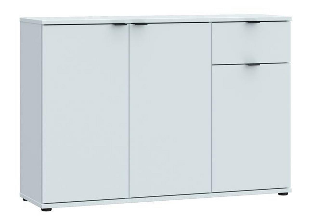 Komoda Ganymede, svetlosivá, š: 120cm - čierna/svetlosivá, Modern, kov/kompozitné drevo (119,8/82,3/34,1cm)